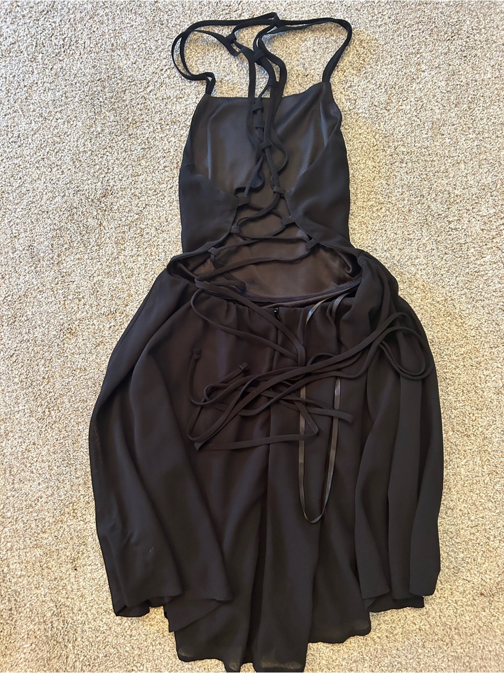 Lulus Black Strappy Back Women's Dress